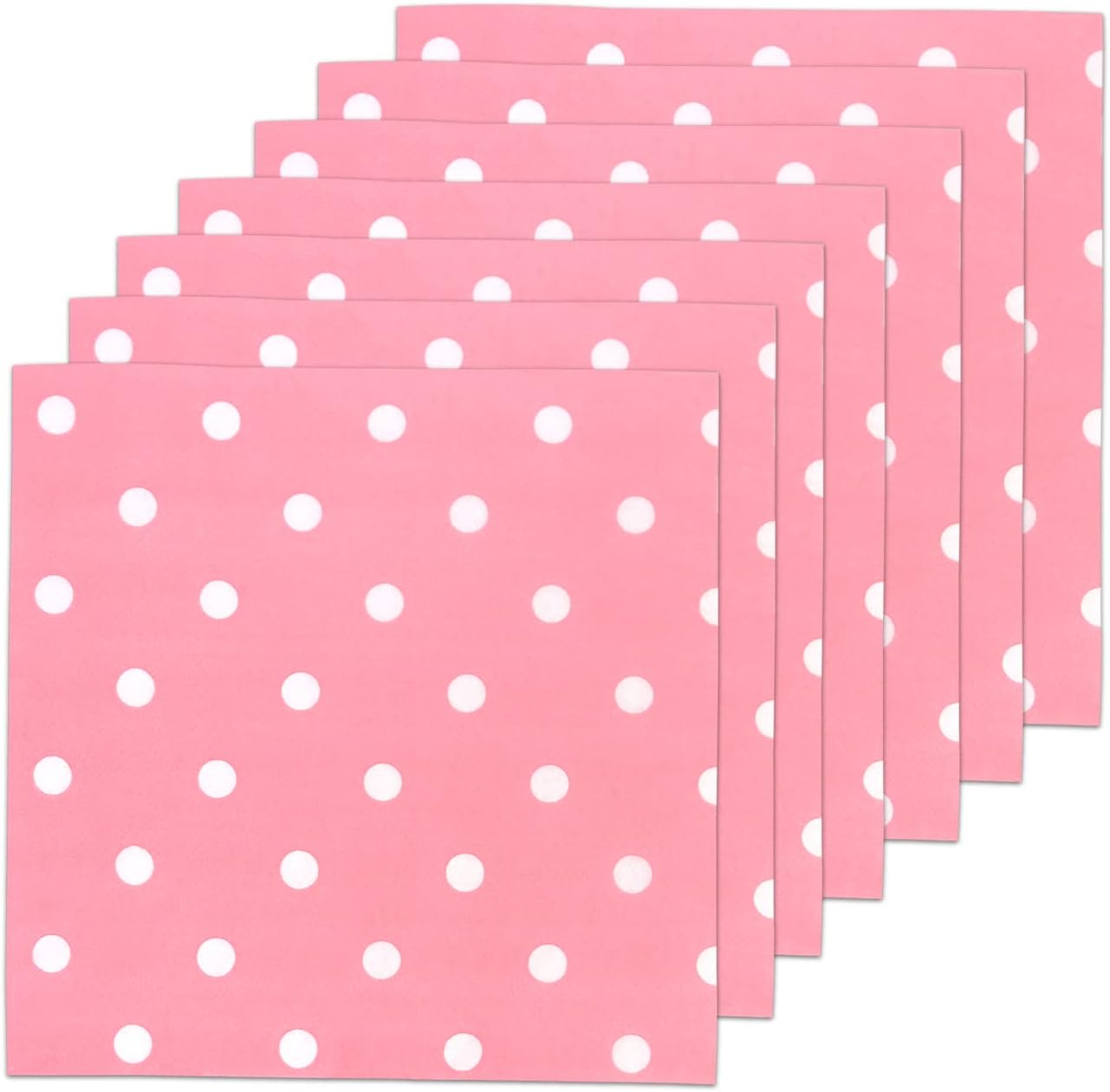 Disposable Striped Chevron Polka Dot Pink Paper Luncheon Napkins 60 Count 13"x13"