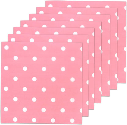 Disposable Striped Chevron Polka Dot Pink Paper Luncheon Napkins 60 Count 13"x13"
