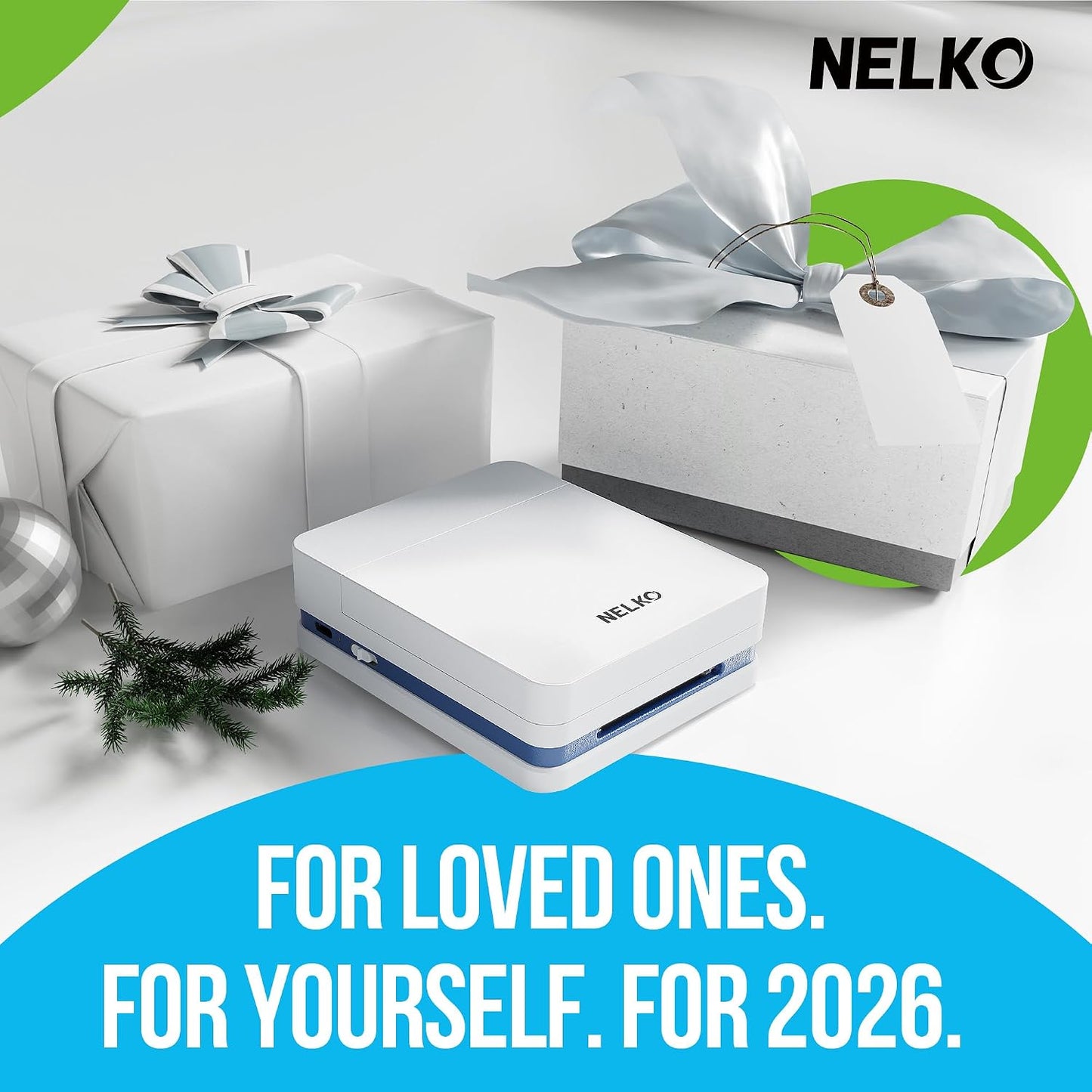 PP01 Photo Printer, 2x3 Portable Photo Printer, Mini Printer, White | Instant Color Inkjet Printer for Smartphone, Sticky-Back Photos, Bluetooth Compatible with iOS & Android, AI App Editing