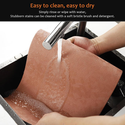 Coral Plastic Placemats Set of 12, Faux Leather Waterproof Table Mats