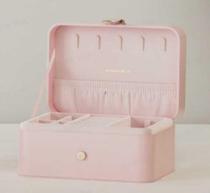 SONGMICS Travel Jewelry Organizer, 2-Layer Portable Jewelry Box Case