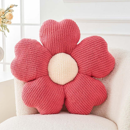 Flower Throw Pillow, Cute Flower Shaped Pillow Decorative Throw Pillow for Bed Couch, Soft Daisy Pillows Floor Seating Cushion Cushions (19.6 Inch Peach Pink)