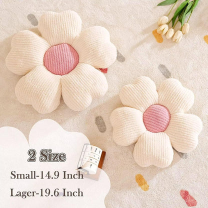 Flower Throw Pillow, Cute Flower Shaped Pillow Decorative Throw Pillow for Bed Couch, Soft Daisy Pillows Floor Seating Cushion Cushions (19.6 Inch Peach Pink)