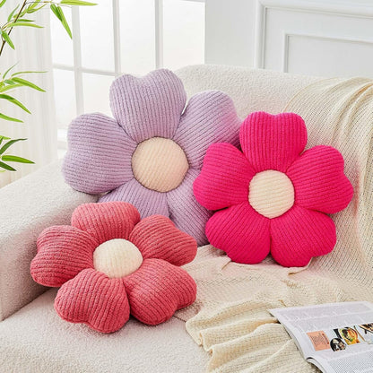 Flower Throw Pillow, Cute Flower Shaped Pillow Decorative Throw Pillow for Bed Couch, Soft Daisy Pillows Floor Seating Cushion Cushions (19.6 Inch Peach Pink)