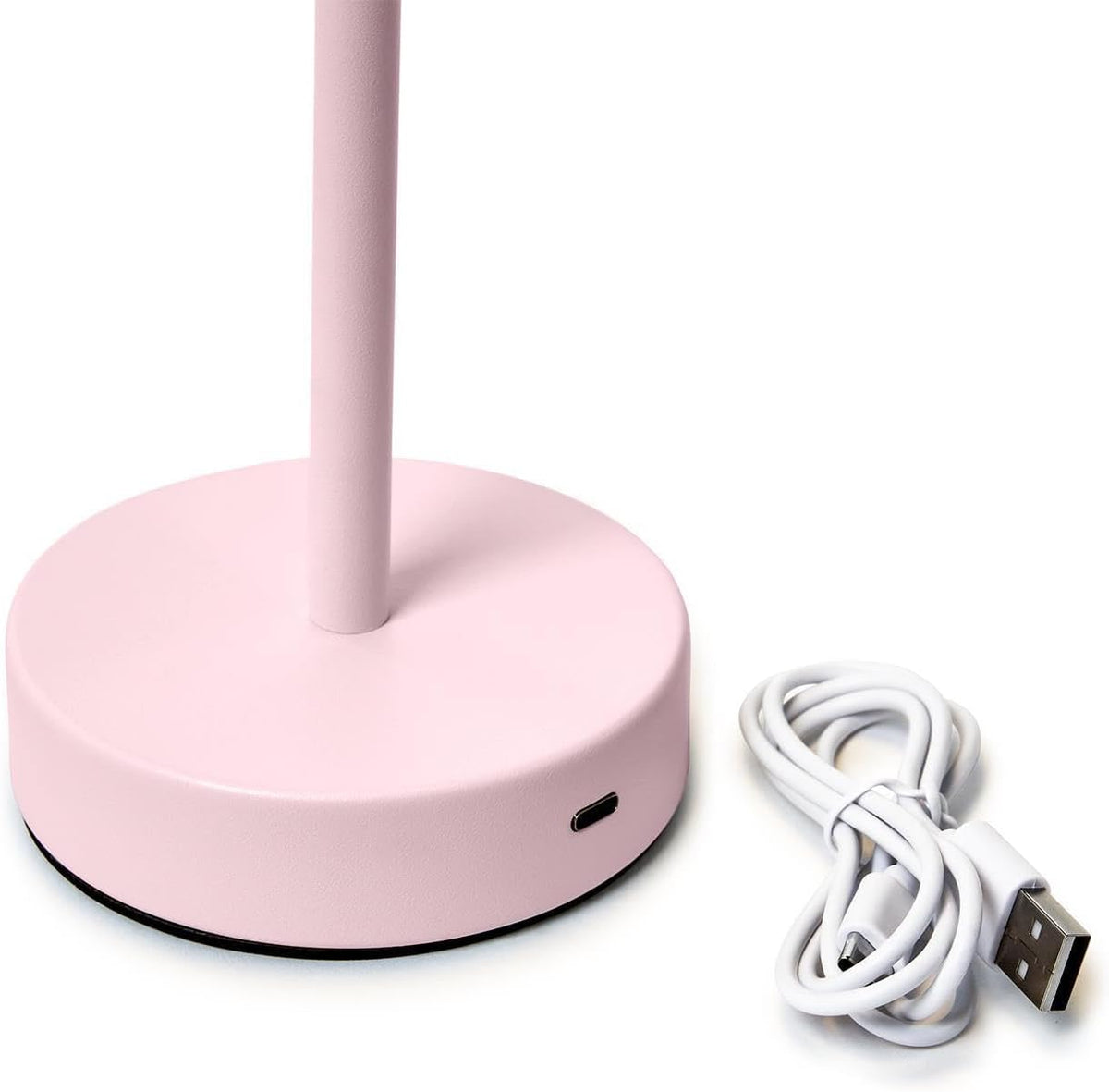 Scalloped Edge Shade LED Cordless Table Lamp, 14-Inch, Pink