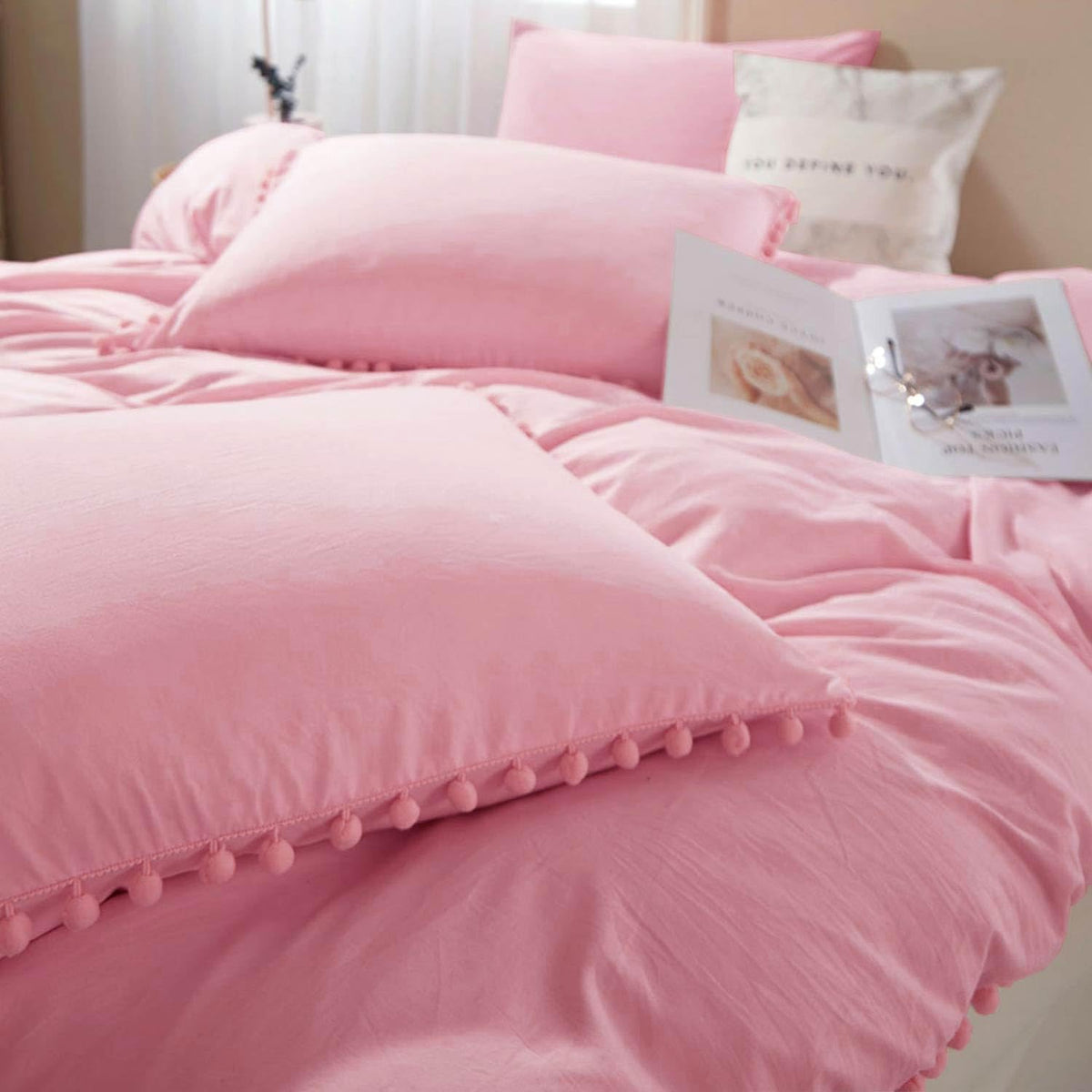 Pink Standard Size Pillow Shams Set of 2, 20x26 Inch