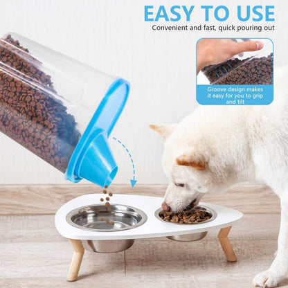 Pet Food Storage Container 2lb 2.5L Translucent Cat Dog Food Storage Container Dispenser with Measuring Cup Pour Spout Sealed Cover for Pets (Pink 1pcs)