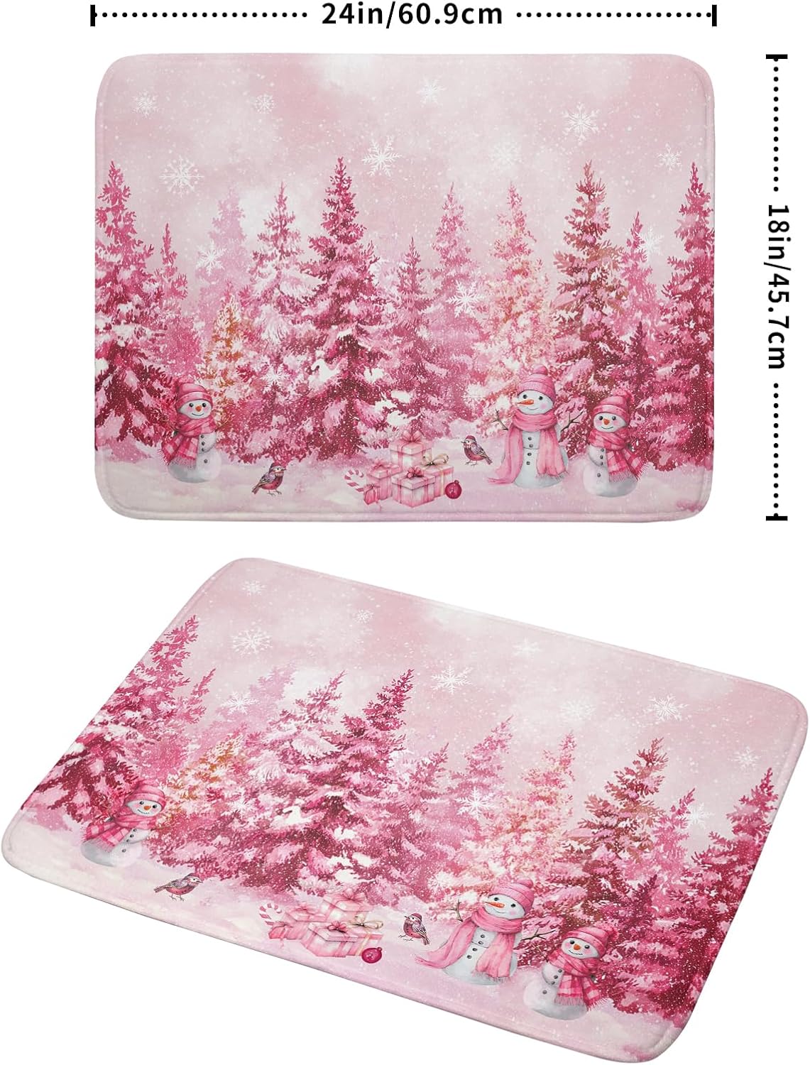 Pink Forest Dish Drying Mat Washable Drying Matt Kitchen Counter