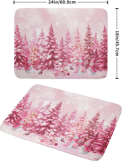 Pink Forest Dish Drying Mat Washable Drying Matt Kitchen Counter
