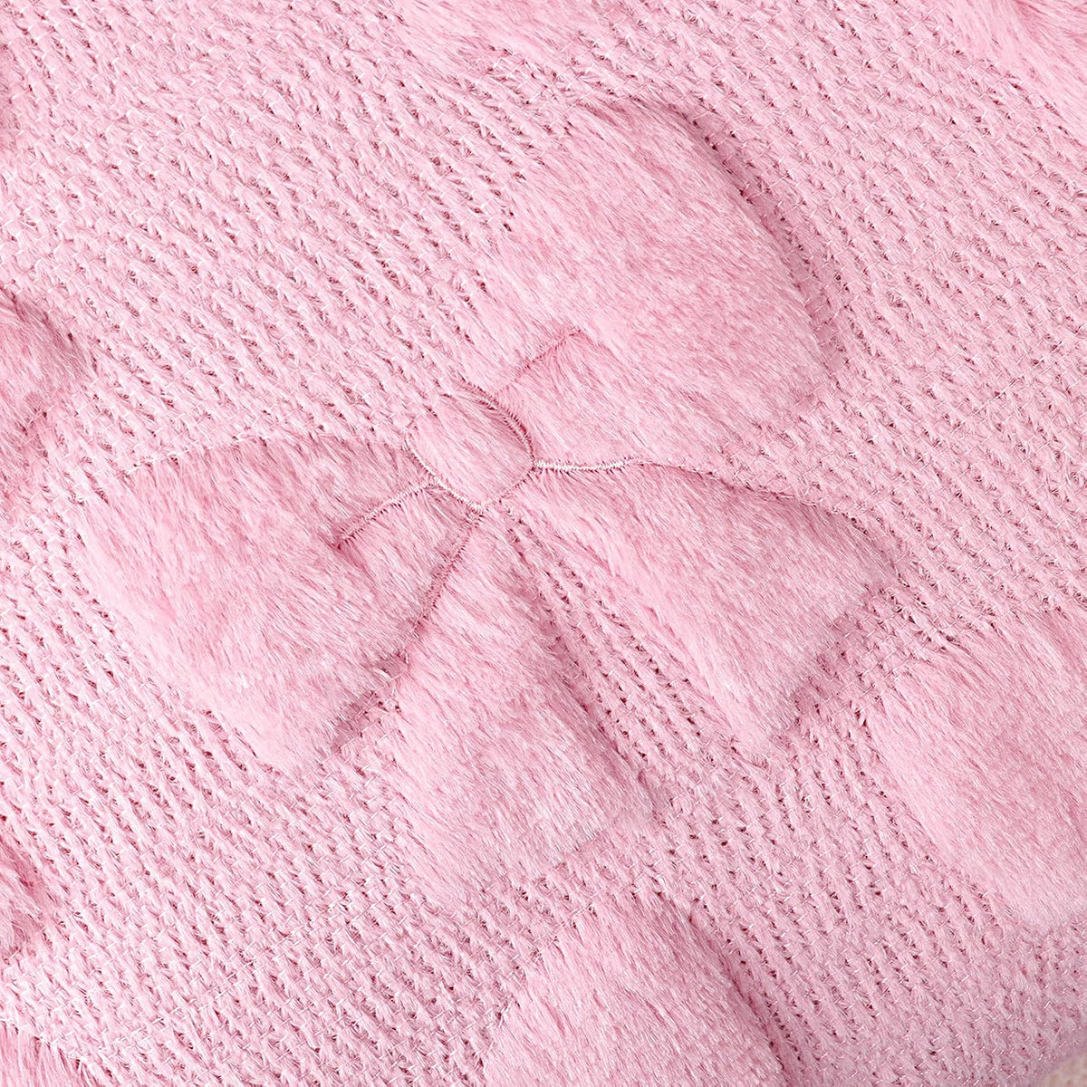 Pink Bow Throw Pillow Covers 18x18in Set of 2,Christmas Coquette Soft Plush Faux Fur Pillow Case for Large Couch Sofa Home Room Indoor Outdoor Holiday Decorations