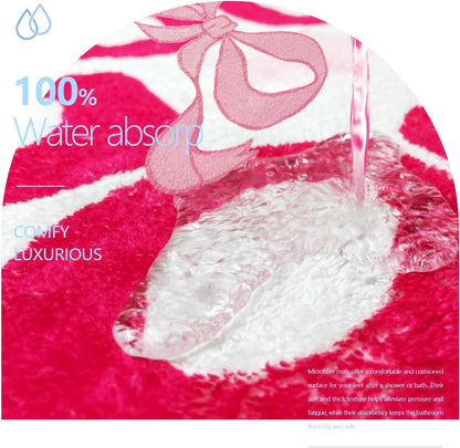 SHIYUE You Look Good Bath Mat Cute Bow Funny Bathroom Rug, Soft Absorbent Water Non Slip, Superior Washable Microfiber Cool Shower Preppy Decor Rug (21"x25"Pink)