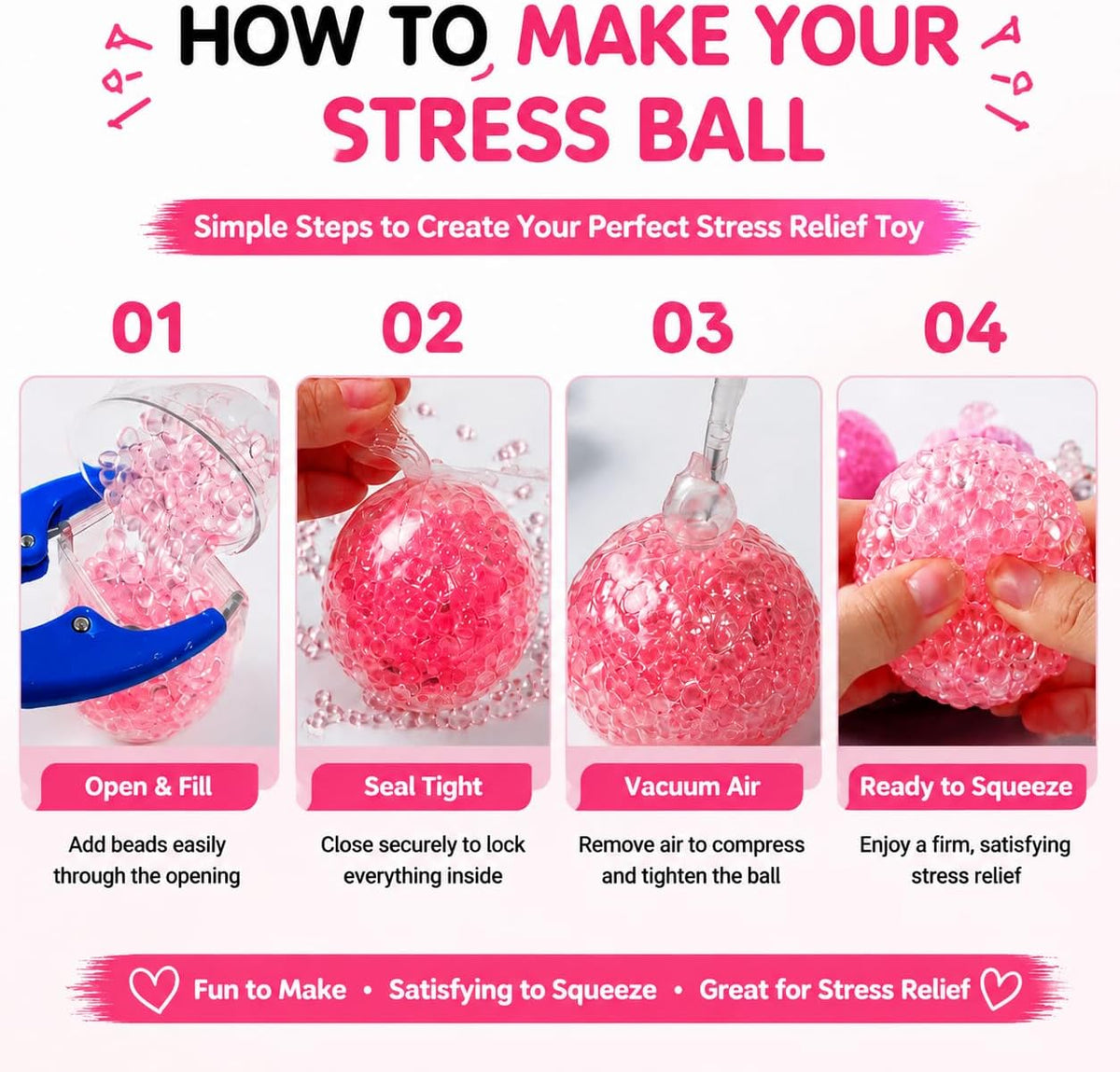 12PCS DIY Stress Ball Making Kit, Squishy Stress Ball Maker