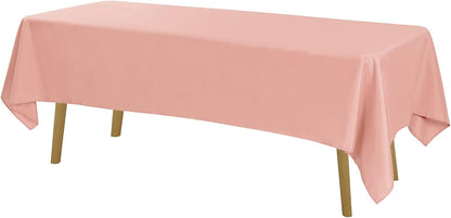 Rectangle Tablecloth 60x102 inch Washable Polyester Fabric Table Cloth for Wedding Party Dining Banquet Decoration（60x102, Dusty Pink）