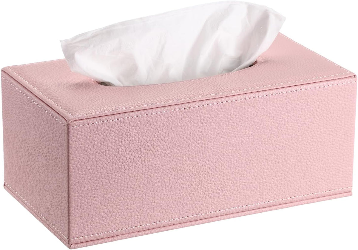 Tissue Box Cover Rectangle,Magnetic Bottom Tissue Box Holder,Pink