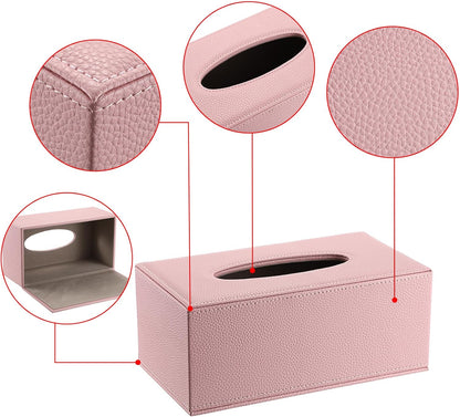 Tissue Box Cover Rectangle,Magnetic Bottom Tissue Box Holder,Pink
