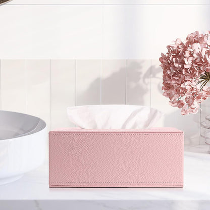 Tissue Box Cover Rectangle,Magnetic Bottom Tissue Box Holder,Pink