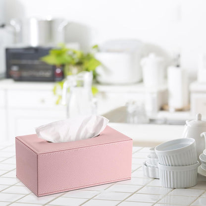 Tissue Box Cover Rectangle,Magnetic Bottom Tissue Box Holder,Pink