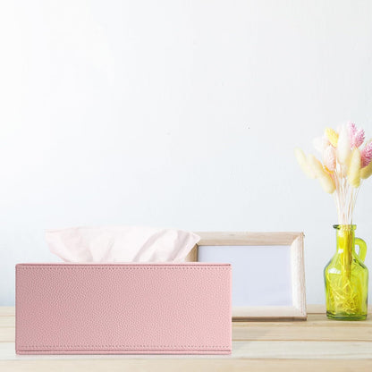 Tissue Box Cover Rectangle,Magnetic Bottom Tissue Box Holder,Pink