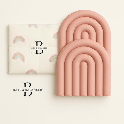 Silicone Heat Resistant Trivet Mats – Multipurpose Non-Slip Kitchen Hot Pads, Insulated Coasters & Pot Holders – Modern Placemats for Dining Table & Countertop – Set of 2 (Blush Pink)