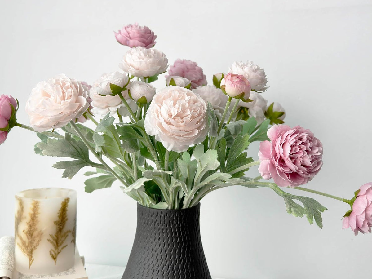 7 Artificial Flower Stems Ice Pink & Opal Pink for Table Decor