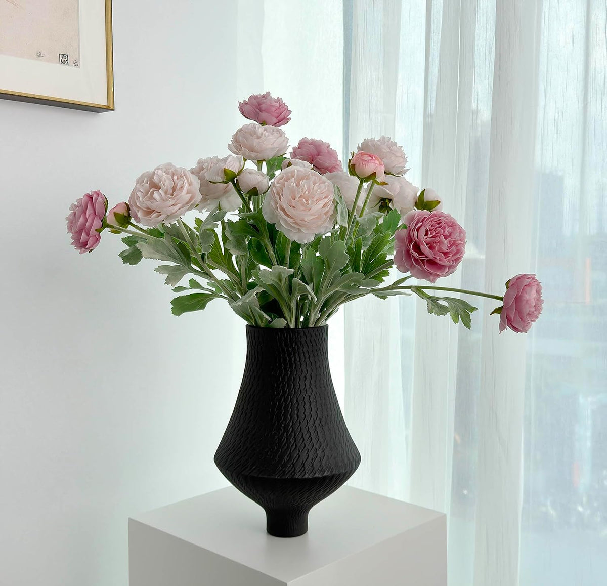 7 Artificial Flower Stems Ice Pink & Opal Pink for Table Decor