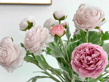 7 Artificial Flower Stems Ice Pink & Opal Pink for Table Decor
