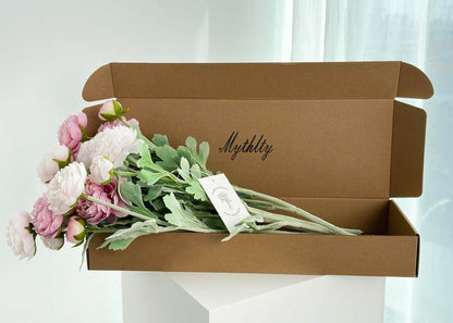 7 Artificial Flower Stems Ice Pink & Opal Pink for Table Decor
