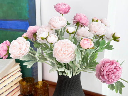 7 Artificial Flower Stems Ice Pink & Opal Pink for Table Decor