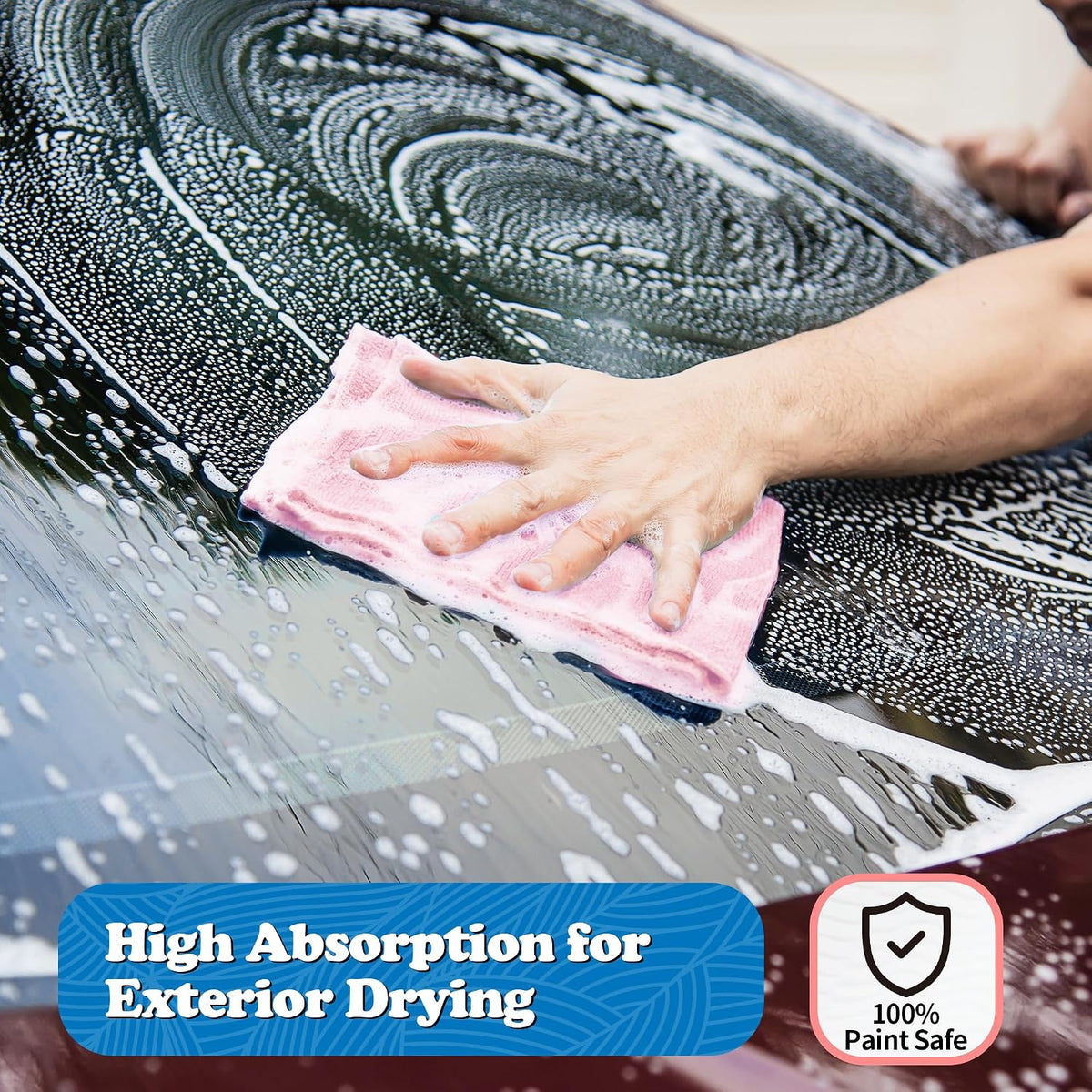 Microfiber Cleaning Cloth, Shop Towels Bulk, 24 Pack Pink Microfiber Towels for Cars, All-Purpose Absorbent Cleaning Rags, Dust Cloth for Automotive, Mechanic, Garage, Bar, 12 x 11 inch