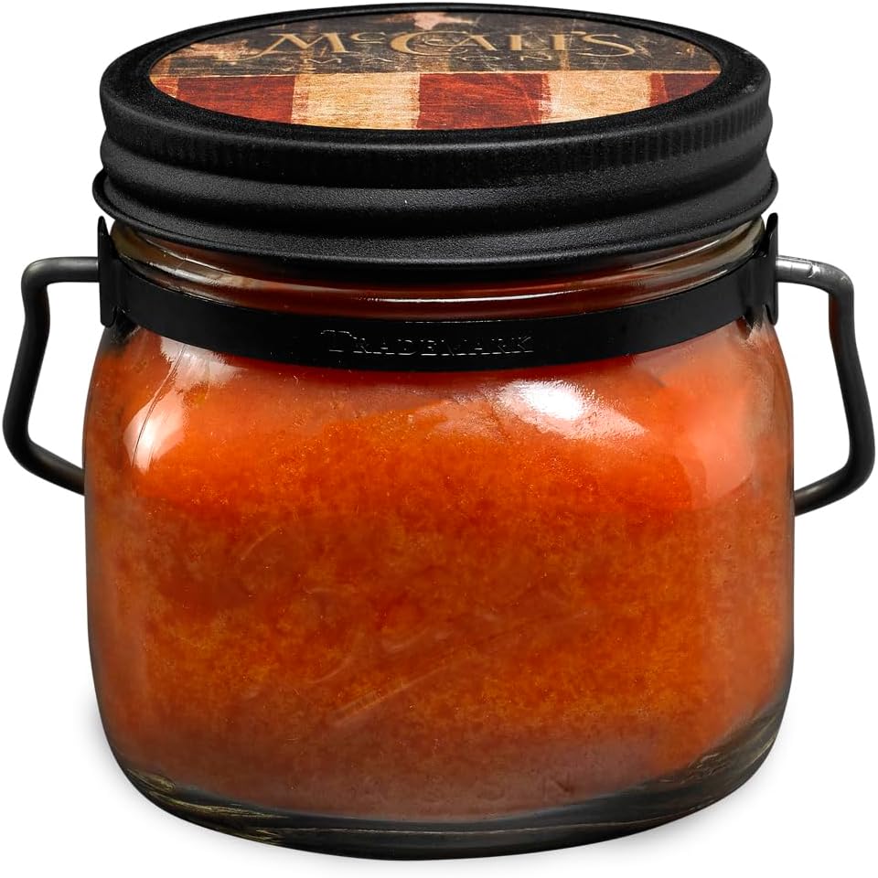 Ginger Peach 16 oz Vintage Mason Jar Candle with Carrying Handle