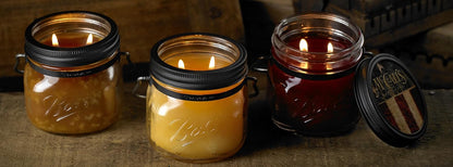 Ginger Peach 16 oz Vintage Mason Jar Candle with Carrying Handle