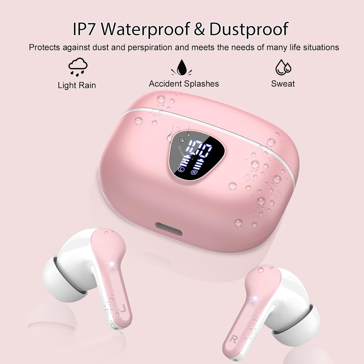 Wireless Earbuds, Bluetooth 5.4 Headphones HiFi Stereo, Bluetooth Earbuds