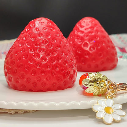 3PCS Strawberry Squishy Toy with Keychain, Soft Fruit Squeeze Stress Ball