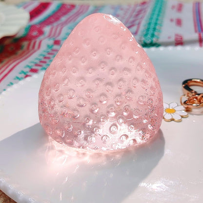 3PCS Strawberry Squishy Toy with Keychain, Soft Fruit Squeeze Stress Ball