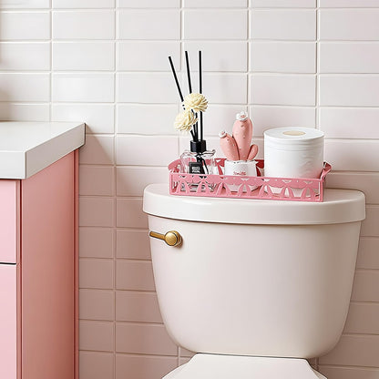 Pink Bow Toilet Paper Basket Toilet Tank Paper Holder with Handle