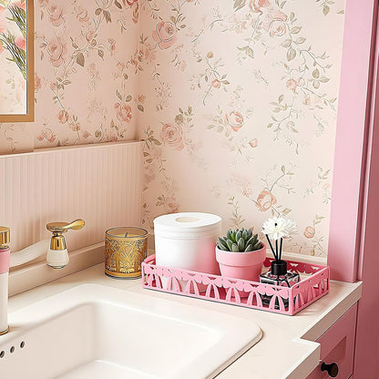 Pink Bow Toilet Paper Basket Toilet Tank Paper Holder with Handle