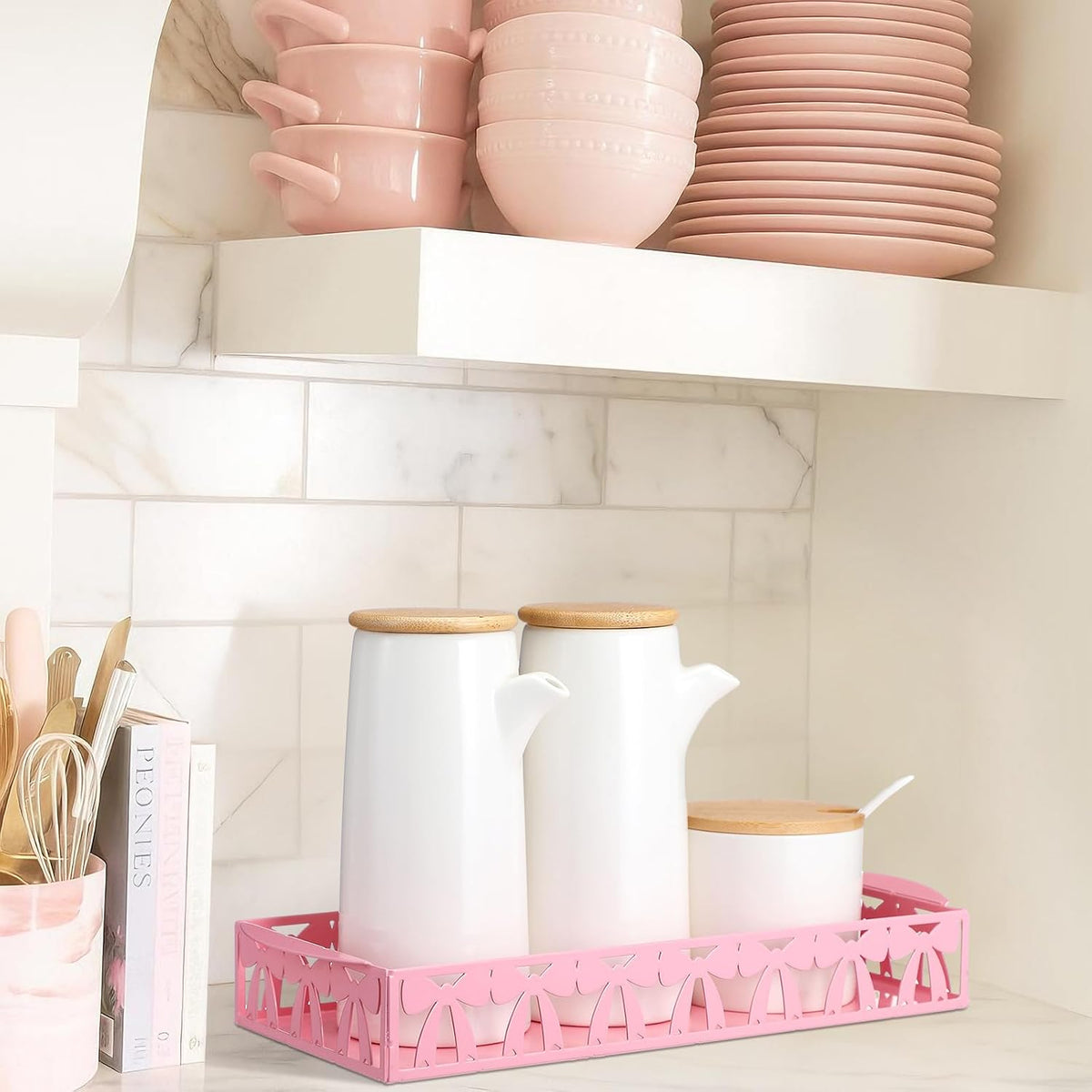 Pink Bow Toilet Paper Basket Toilet Tank Paper Holder with Handle