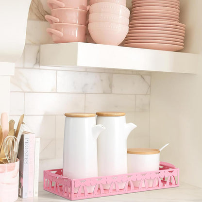 Pink Bow Toilet Paper Basket Toilet Tank Paper Holder with Handle