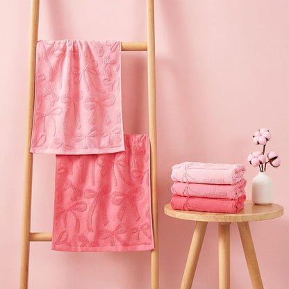 3 Pcs Pink Bow Hand Towels for Bathroom Pink Bow Bath Towels Set 100% Cotton Jacquard Absorbent Lightweight Soft Decorative Gift for Kitchen Bathroom Decor 13.8 x 29.5 Inch