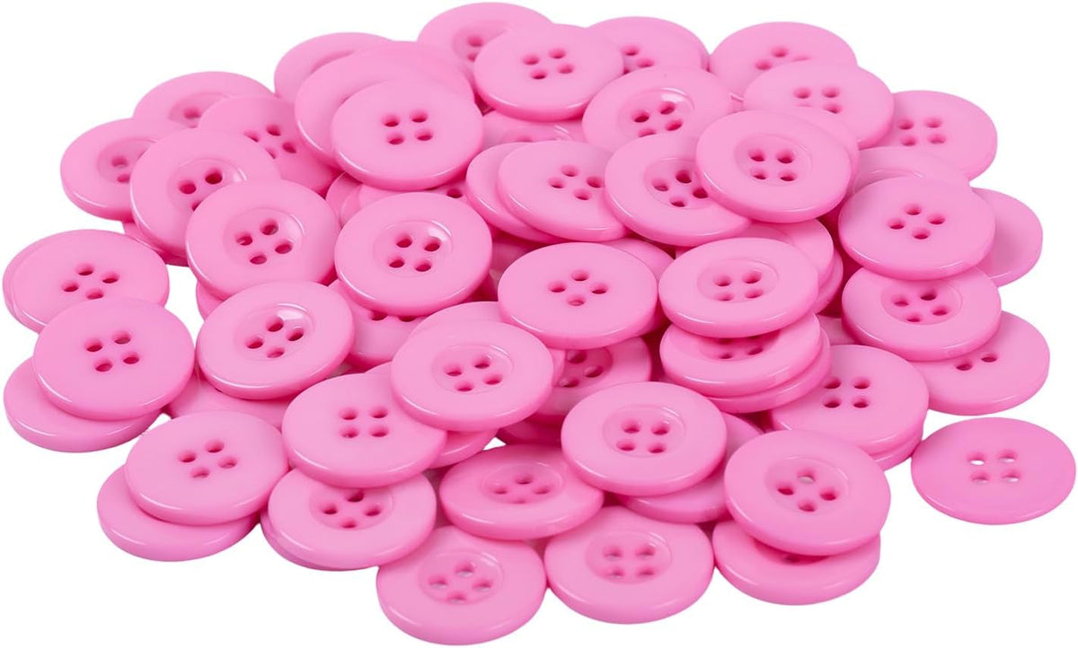 80PCS 3/4In Pink Buttons for Crafts,Sewing Clothes DIY