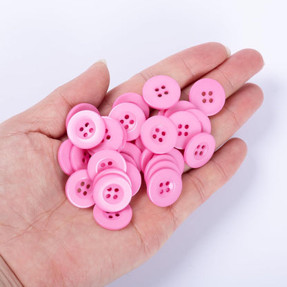 80PCS 3/4In Pink Buttons for Crafts,Sewing Clothes DIY
