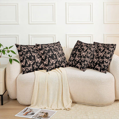 Girls Butterfly Throw Pillow Covers Set of 2 22"x 22" Kids Light Pink Cushion Case for Sofa Couch Bed Chair Car, Beautiful Butterflies Pattern Decor Pillowcase Room Decor