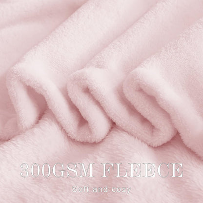 Pink Fleece Throw Blanket for Couch Sofa, Soft Fuzzy Plush Kids Luxury Flannel Lap Blanket, Super Cozy and Comfy for Fall Winter (Pink, 50" x 60")