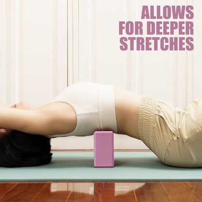 2 Pcs Yoga Blocks, 9x6x3 Inch Foam Blocks for Pilates