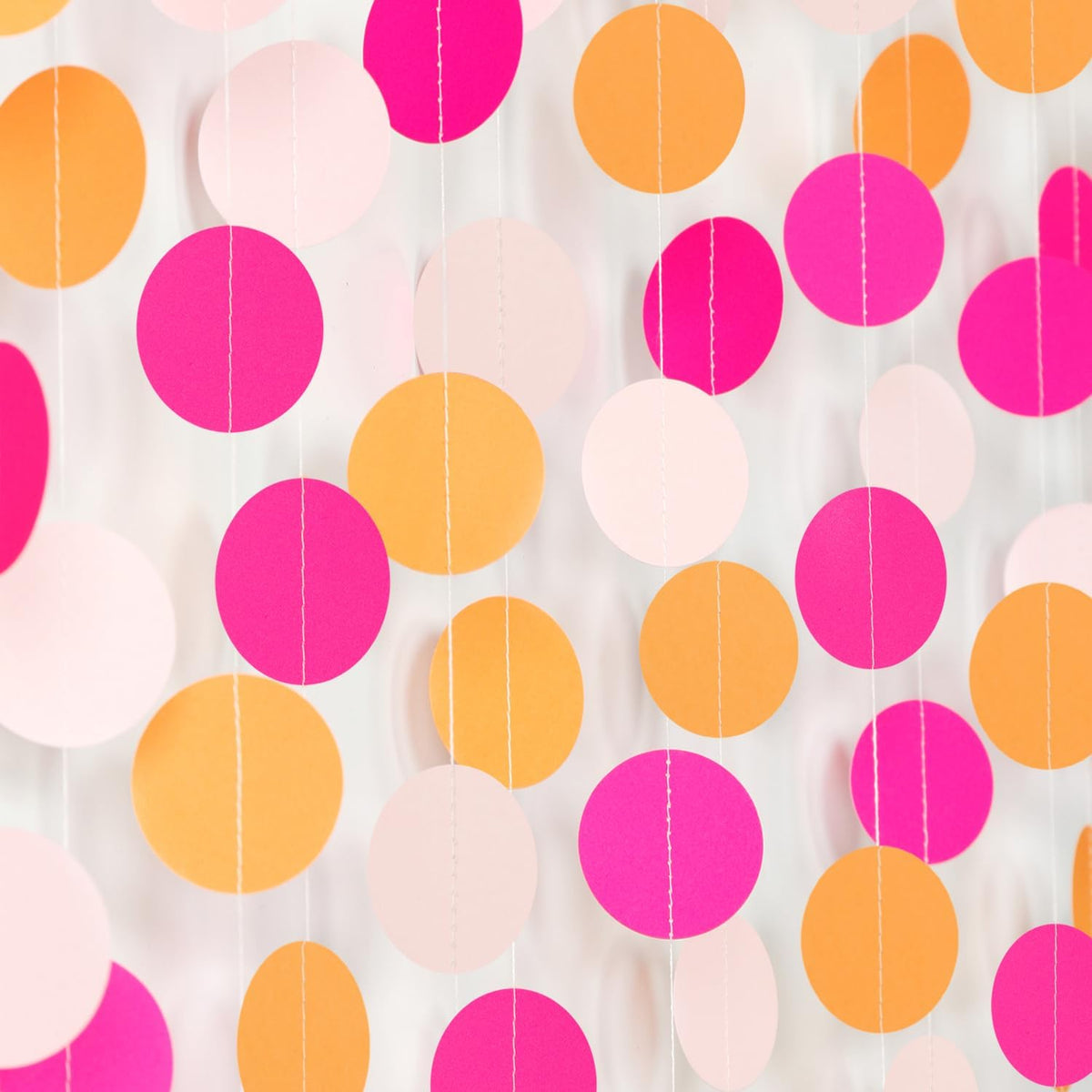 Hot-Pink Burnt-Orange Fall Party-Decorations Garland - 64Ft Birthday Baby Shower Paper Streamers Banner,Sunset Autumn Thanksgiving Bridal Wedding Graduation Backdrop Decor