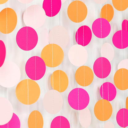 Hot-Pink Burnt-Orange Fall Party-Decorations Garland - 64Ft Birthday Baby Shower Paper Streamers Banner,Sunset Autumn Thanksgiving Bridal Wedding Graduation Backdrop Decor