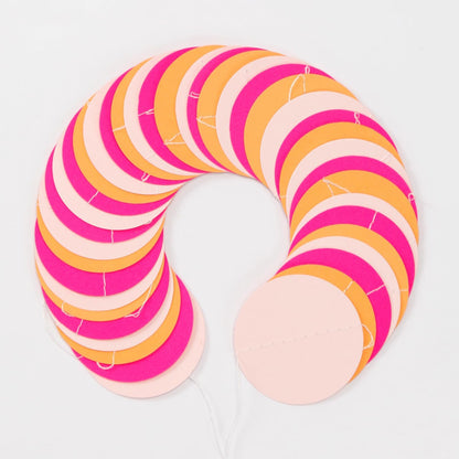 Hot-Pink Burnt-Orange Fall Party-Decorations Garland - 64Ft Birthday Baby Shower Paper Streamers Banner,Sunset Autumn Thanksgiving Bridal Wedding Graduation Backdrop Decor