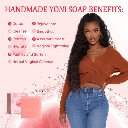 2 PCS Yoni Soap Bars for Women, Natural Yoni Bar pH Balance & Intimate Care