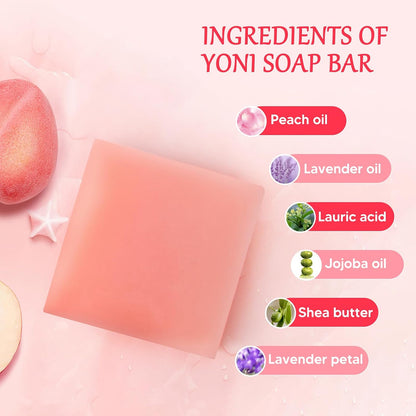 2 PCS Yoni Soap Bars for Women, Natural Yoni Bar pH Balance & Intimate Care