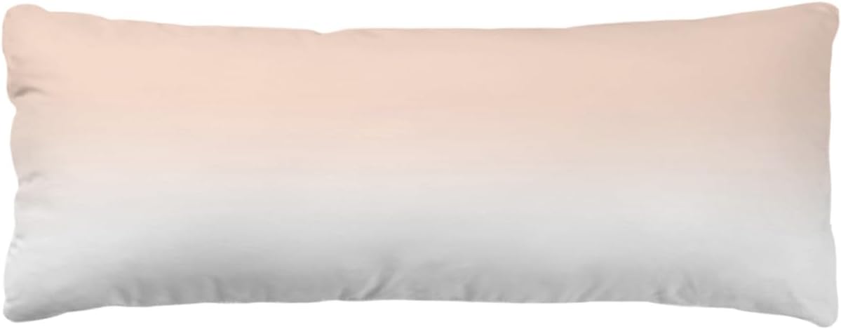 Pink White Ombre Throw Pillow Cover for Bed - Pillowcase Standard Size 20x54 Inch Soft Cooling Pillow Case Beige Gradient Color Modern Abstract Art Pillows Covers with Hidden Zipper, 1 Pack